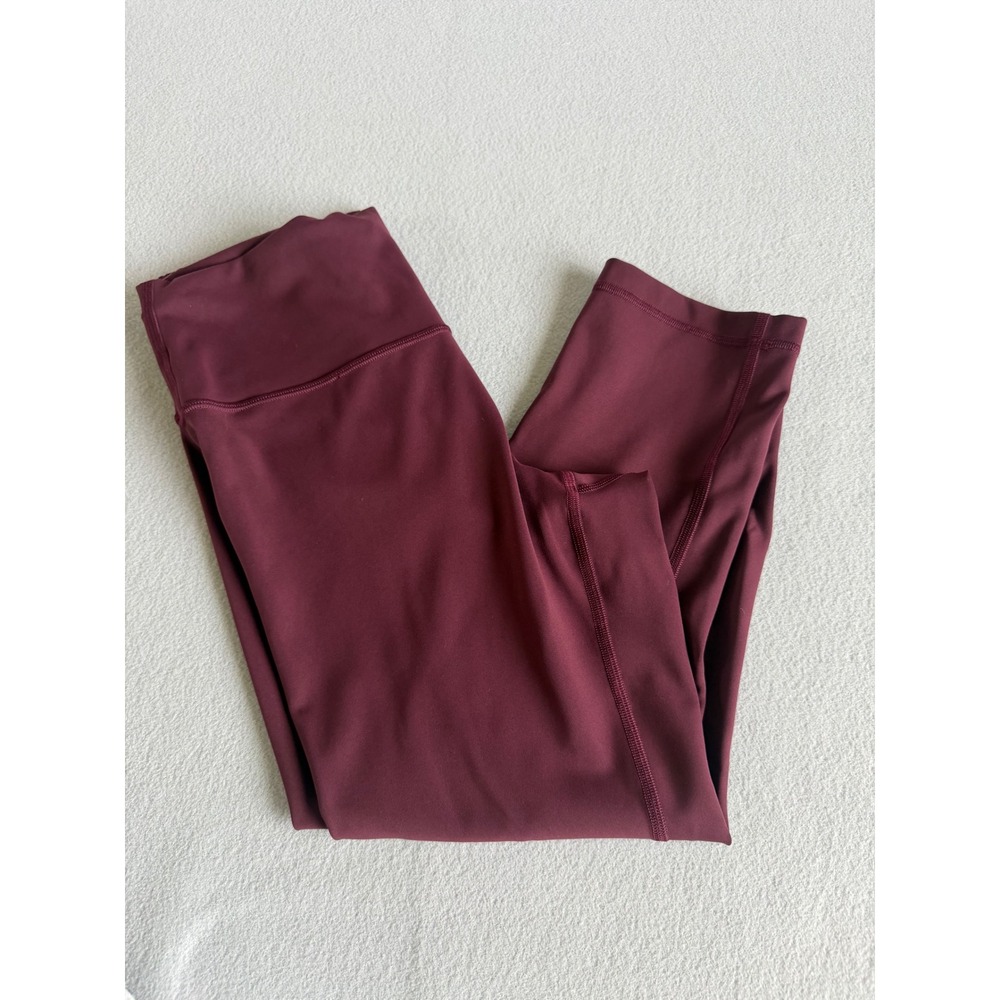 Lululemon Wunder Train High-Rise Crop 21 Burgundy Red Leggings Size 10